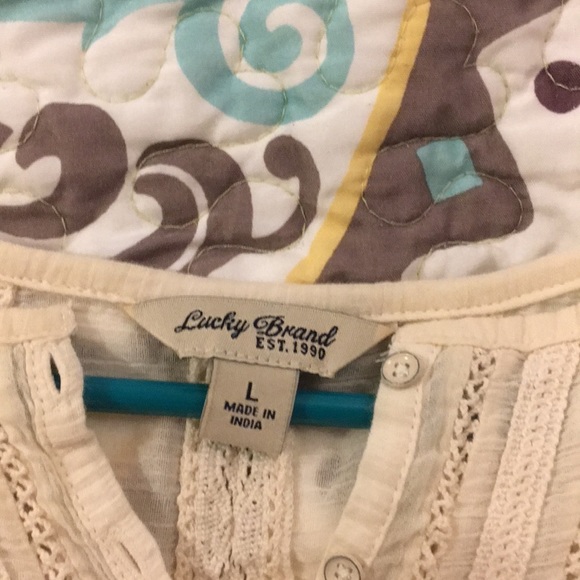 Lucky brand Embroidered bib front henley. NWOT. - Picture 4 of 5